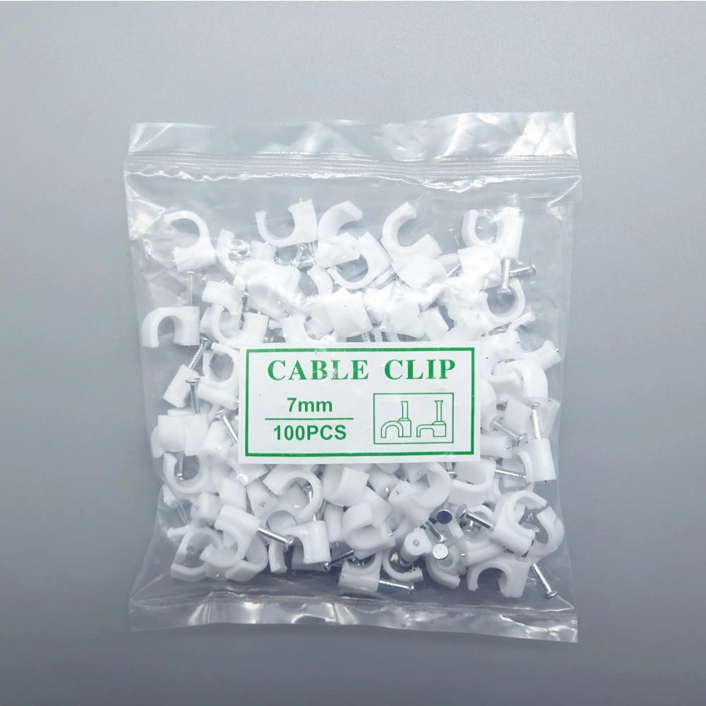 4mm to 40mm Fixable Flat Round Cable Clamp Clip Electrical Wire Circle Plastic Clamp Hook 18mm 24mm Multi Size Nail Clip