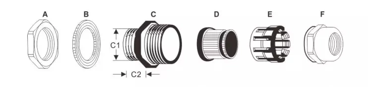 M, Pg Type Thread Metal Brass or Stainless Steel Material Cable Gland