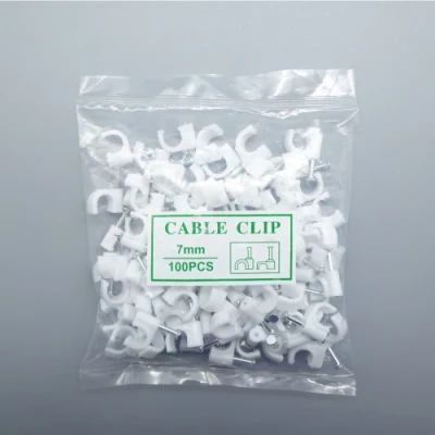 Clip per cavo tondo piatto fissabile da 4mm a 40mm Clip per filo elettrico Cerchio Morsetto in plastica Gancio 18mm 24mm Clip per unghie multi formato